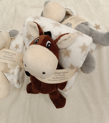 COPERTA+TOY NEONATO KSM207 Tellini S.r.l. Ingrosso Abbigliamento